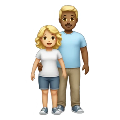 White family big girl two boys sticker