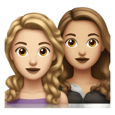 Makeup kit and white girl Brown hair sticker