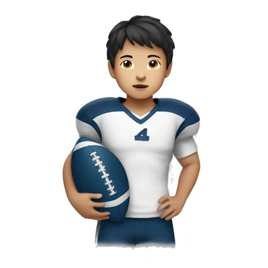 little asian korean boy with football pads  sticker