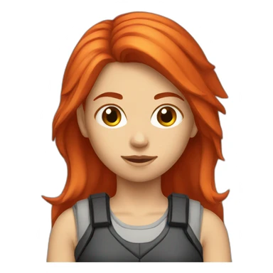 Red hair female gamer sticker