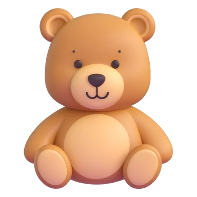 light brown teddy bear, soft and friendly sticker