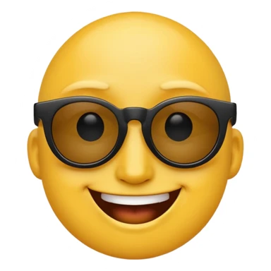 Emoji wearing pure black sunglasses  sticker