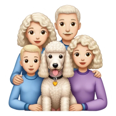 Four Family and a white standard poodle sticker