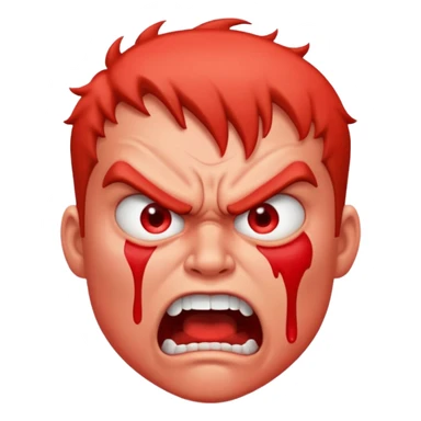 very angry and mad enraged fuming foaming at the mouth emoji really mad and sweating lots of detail sticker