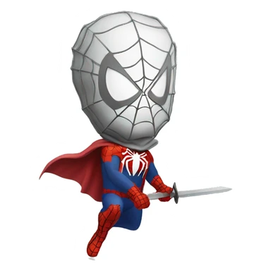 Spider-man with a brave sword sticker