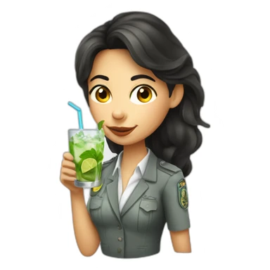argentine girl detective drinking mojito sticker