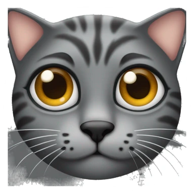 cara de gatito negro con ojos marrones y anteojos sticker