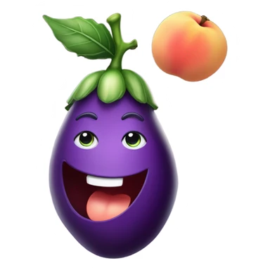 Happy eggplant and happy peach sticker
