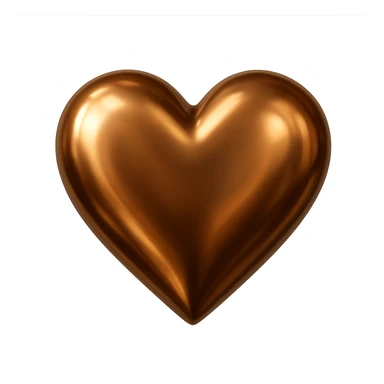 heart with a metallic bronze finish sticker