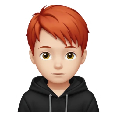 child with red hair and black hoodie sticker