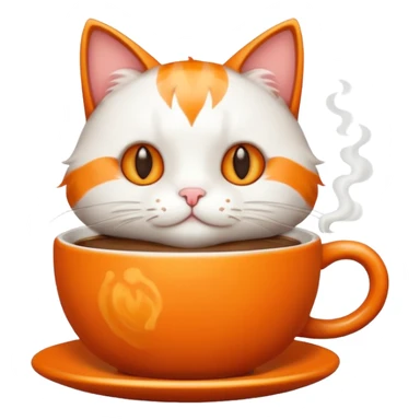 Cat with a cup f coffee sticker