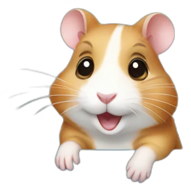 happy hamster in a blue crate sticker