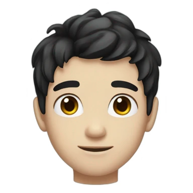 Cute boy with black hair and blue eyes sticker