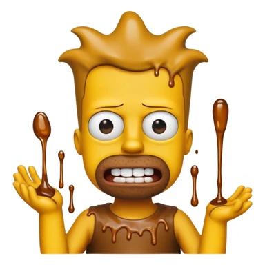 bart simpson covered in weird brown and yellow liquids and maybe some white too sticker