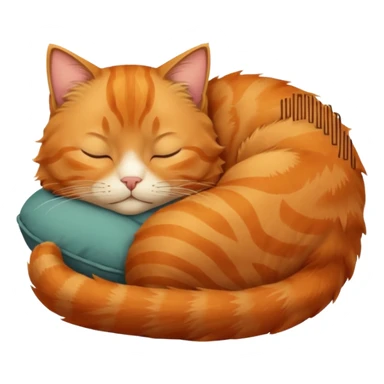 orange cat sleeping sticker