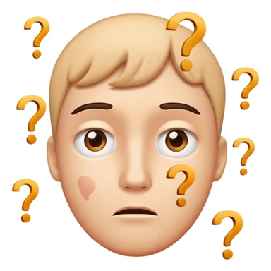 Confused face with question marks around it sticker