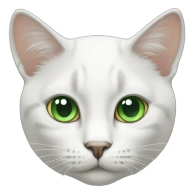 cat white with green eyes sticker