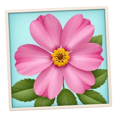 Polaroid photo of pink flowers sticker