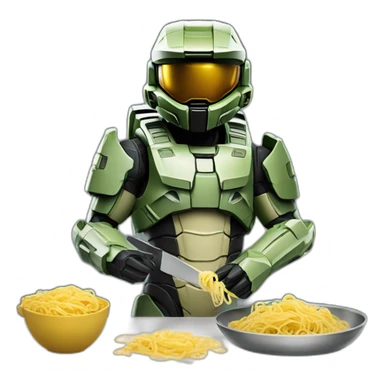 master chief cooking pasta sticker
