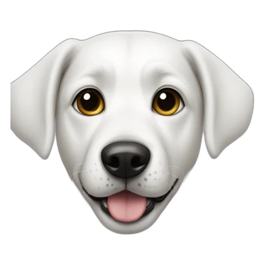 white dog with black spot on half of the face and black ear on the same side sticker