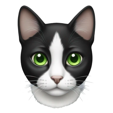 Black and white cat with green eyes  sticker
