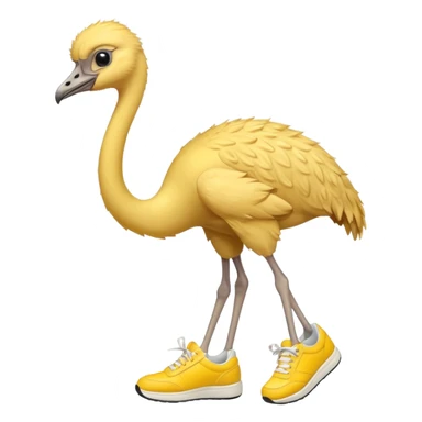  ostrich-in-yellow sneakers sticker