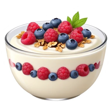 yogurt bowl with raspberries, blueberries and granola  sticker