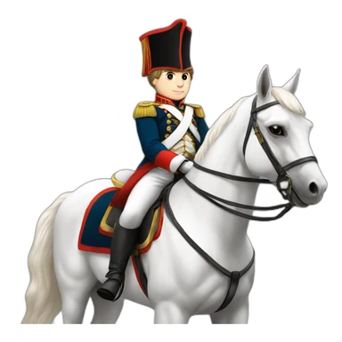young napoleon on white horse sticker