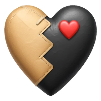 Black heart wrapped in band aid sticker