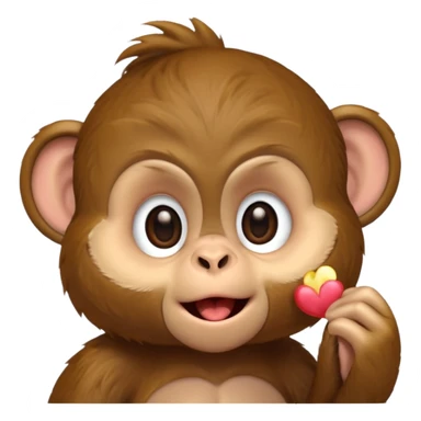 cute monkey blowing a kiss sticker