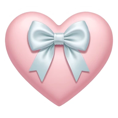pastel pink heart with white bow sticker