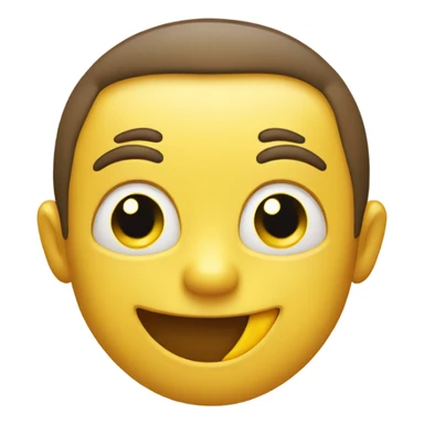 Smiling emoji with small yellow bone in its mouth sticker