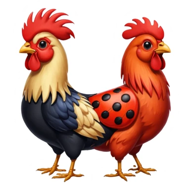 A rooster and a ladybug sticker