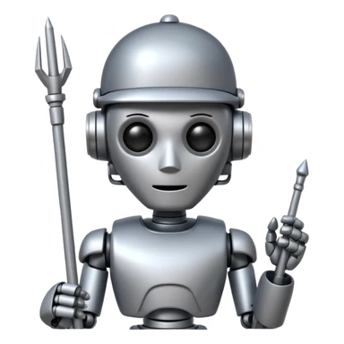 robot conductor, face only, with some staffs sticker