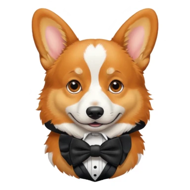 Corgi with black bow tie sticker