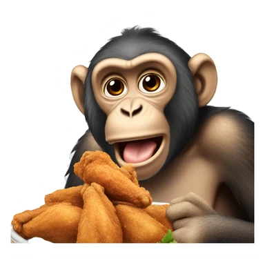 monkey eating chicken wings  sticker
