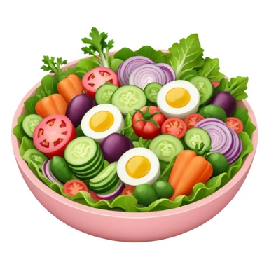 Make some healthy food, like a salad, in light pink tones, but you can use other colors (like the correct shades for the salad), like IOS sticker