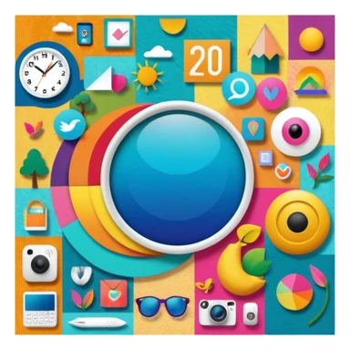 An extremely detailed lifestyle vision board collage for the year 2026. sticker