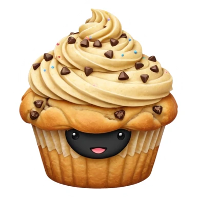 Cookie dough croissant cupcake sticker