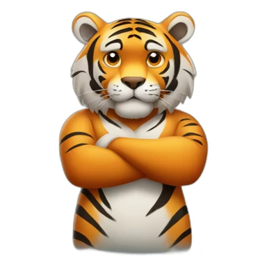 Tiger with his arms crossed sticker