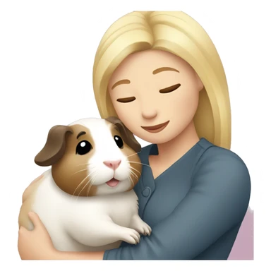 Blonde Woman hugging a guineapig sticker