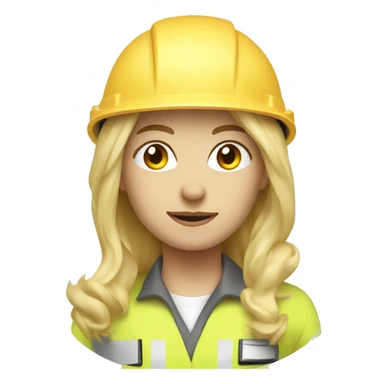 woman profession architect blond hair with white helmet sticker