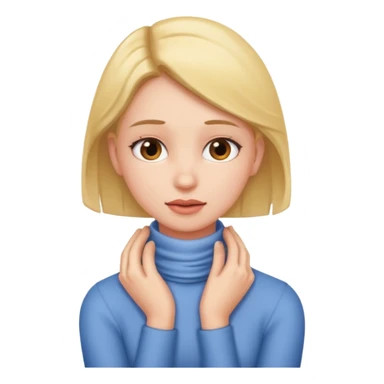 Girl holding her neck sticker