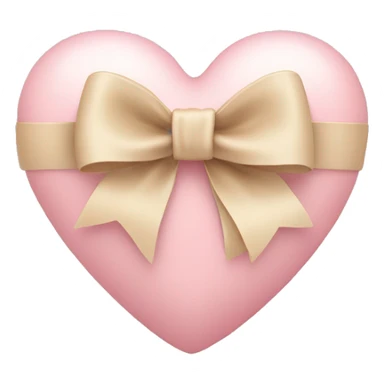 Light pink heart with beige bow around it  sticker