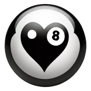 8 ball with hearts  sticker