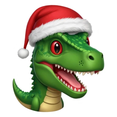 Trex wearing Christmas hat  sticker