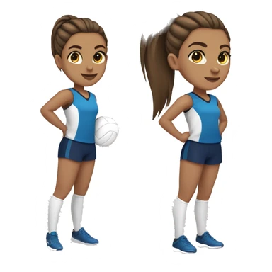 volleyball setter girl with slick back pony tail brown hair tanish skin  sticker