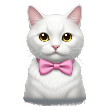 Make a white cat and add a pink bow tie  sticker