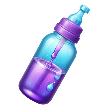 glitter purple and cian feeding bottle sticker