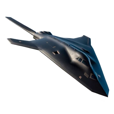 B-2 Spirit bomber - Northrop B-2 (Model Year: 2021) (Iconic colour: Stealth black) - A sleek, stealth bomber with smooth, angular contours and a matte jet-black finish. Emphasize a futuristic, minimalist design with a seamless fuselage, low-profile wings, and an overall intimidating stealth aesthetic. sticker